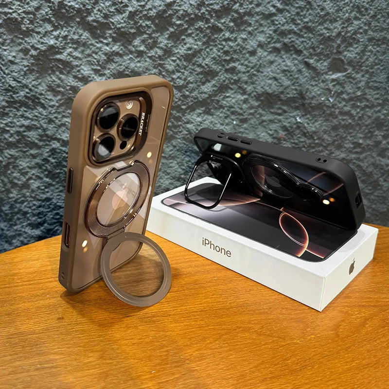 Magnetic Clear Case | Metal Ring Stand | Camera Lens Protector
