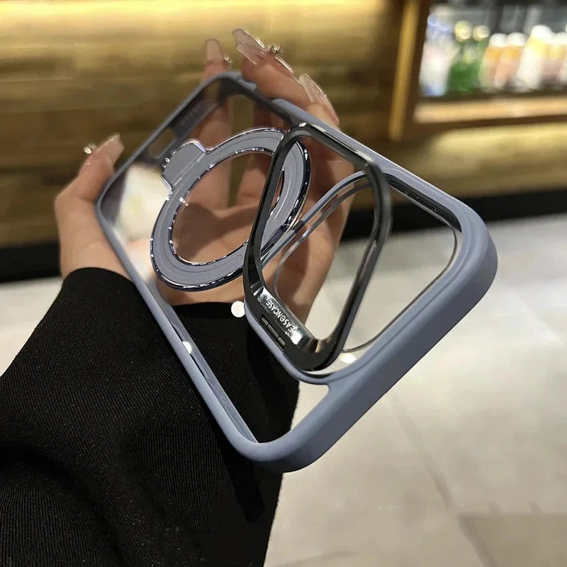Magnetic Clear Case | Metal Ring Stand | Camera Lens Protector