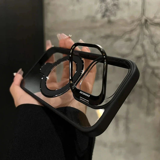 Black Color Magnetic Clear Case | Metal Ring Stand | Camera Lens Protector&nbsp;